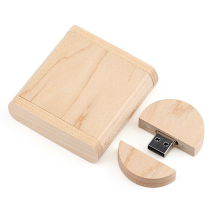 Round Wooden Flip 2.0b/3.0 Flash Memory Usb Flash Stick Pen Drive